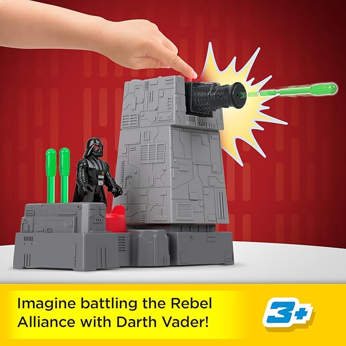 Fisher-Price Imaginext Star Wars Toys Death Star Turret Cannon with Darth Vader Metal Character Key for Kids Ages 3+ Years