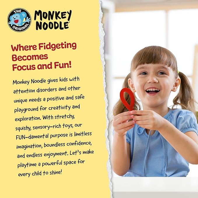 Impresa 3-Pack Spiky Sensory Rings from The Original Monkey Noodle, Fidget Bracelet for Kids with Unique Needs, Fosters Creativity, Focus and Fun-Great for Classrooms, Home & Playtime Age 3+