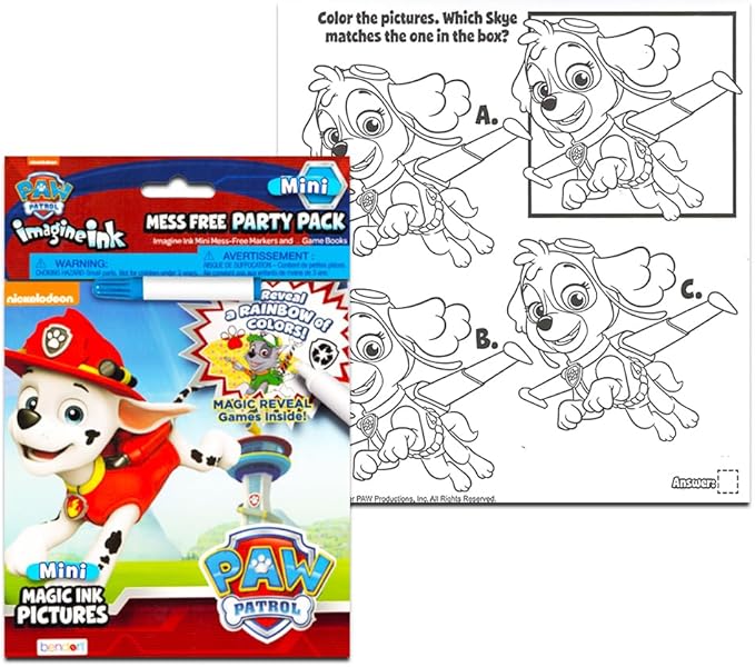 Imagine Ink Coloring Book Set for Toddlers Kids - 3 Magic Ink Books Featuring Paw Patrol, Thomas the Train, Lion Guard with Invisible Ink Pens and Stickers (Mess Free Coloring)