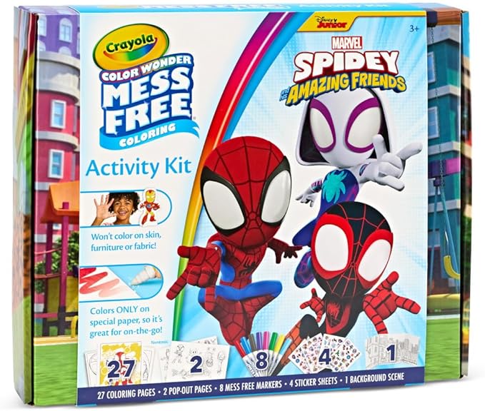 Crayola Color Wonder Spidey and His Amazing Friends Kit, Mess Free Coloring, Spiderman Coloring Pages & Stickers, Spiderman Toy, Kids Gift