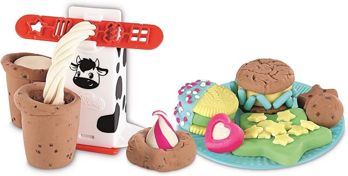 Play-Doh Kitchen Creations Milk and Cookies Set with 6 Non-Toxic Colors Including Play-Doh Confetti
