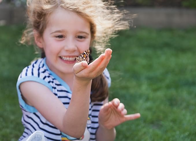 Insect Lore Cup of Caterpillars | 5 Live Caterpillars for Butterfly Garden | Refill for Painted Lady Butterfly Kit | Stickers & Chrysalis Log | STEM Learning Activity