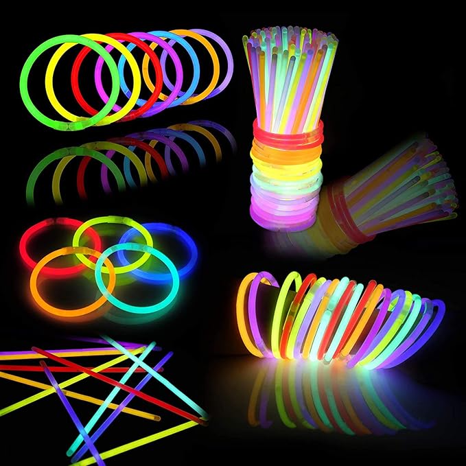 JOYIN 800 Pcs 8" Glowsticks, Bracelets Necklaces, Glow in the Dark Party Favors, Easter, Christmas, Halloween Supplies Pack, Football Party Supplies