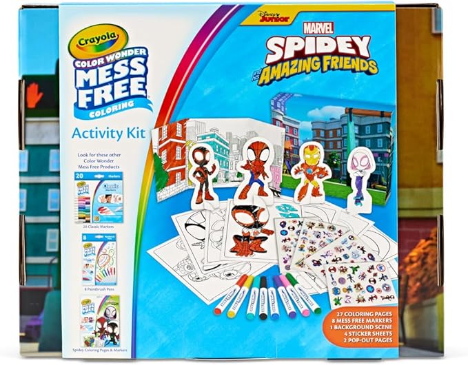 Crayola Color Wonder Spidey and His Amazing Friends Kit, Mess Free Coloring, Spiderman Coloring Pages & Stickers, Spiderman Toy, Kids Gift