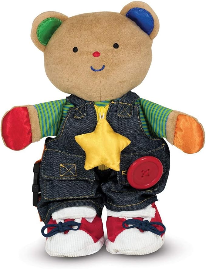Melissa & Doug Teddy Wear: K's Kids Series Plush Bundle with 1 Theme Compatible M&D Scratch Art Mini-Pad (09169)
