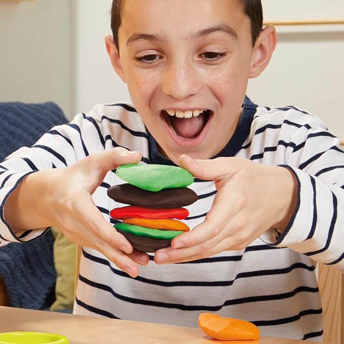 Play-Doh Squished Creative Challenge Set with 4 Activities for Kids 5 Years and Up, 30 Challenge Cards, Mega Can with 8 Modeling Compound Colors