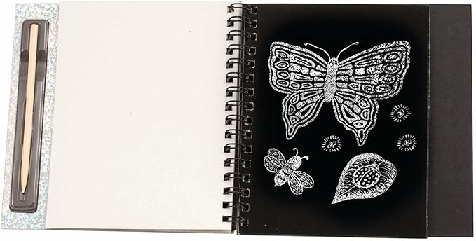 Melissa & Doug Scratch Art Doodle Pad With 16 Scratch-Art Boards and Wooden Stylus - FSC Certified