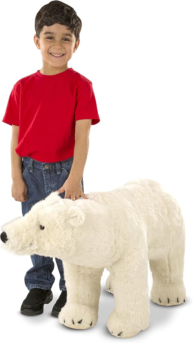 Melissa & Doug Giant Polar Bear - Lifelike Plush Toy (3 Feet Long), White - Extra Large Stuffed Animal for Ages 3+