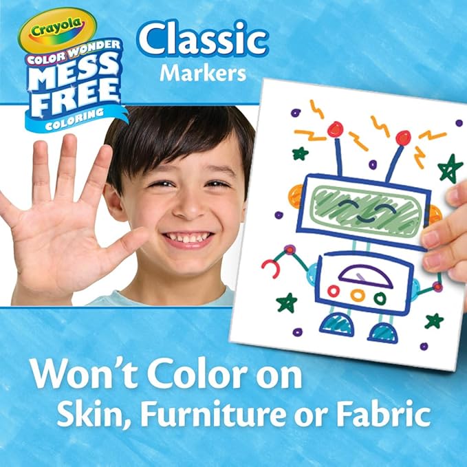 Crayola Color Wonder Marker Refill Set (20ct), Mess Free Broad Line Markers for Toddlers, Mess Free Coloring for Kids, Toddler Gifts
