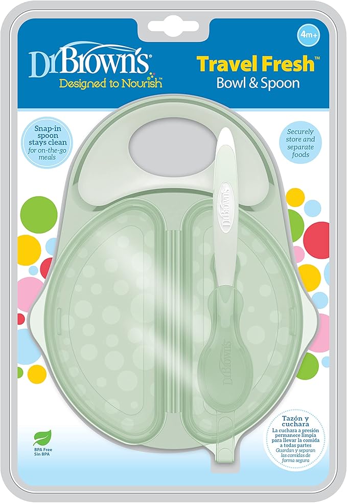 Dr. Brown's Travel Fresh Bowl and Spoon, 2-Pack, Turquoise