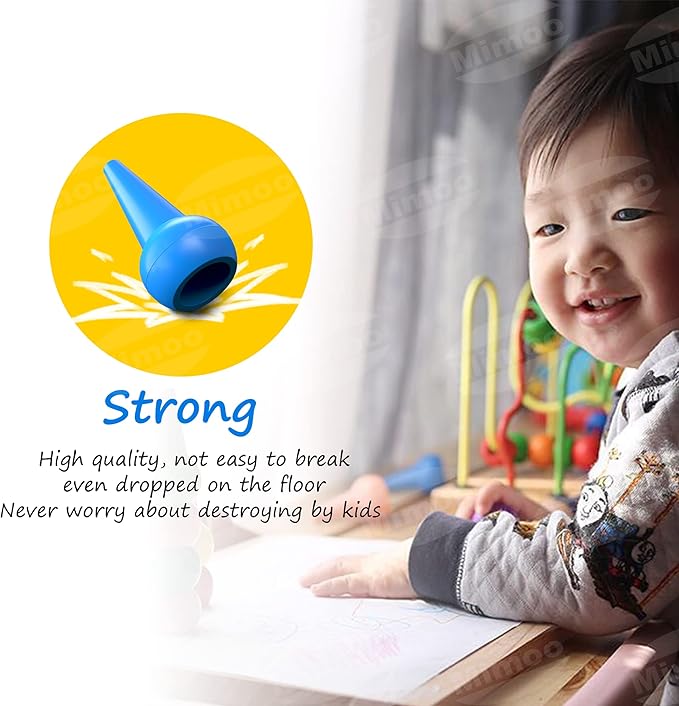 MiMoo 12 Colors Paint Crayons Painting Pencil Sticks Washable for Toddlers, Kids, Children, Boys and Girls, Safety and Non-Toxic Stackable Crayons
