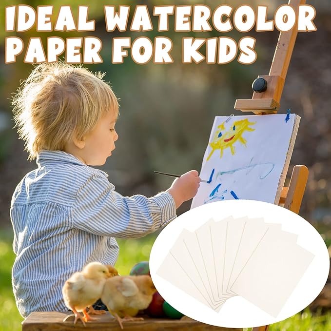TaoBary 300 Pcs Watercolor Paper Sheet Bulk White Cold Press Paper Pack 110 lb 230 GSM Sketch Painting Watercolor Pad for Watercolorist Beginning Artists Adults Drawing Craft(4 x 4 Inch)