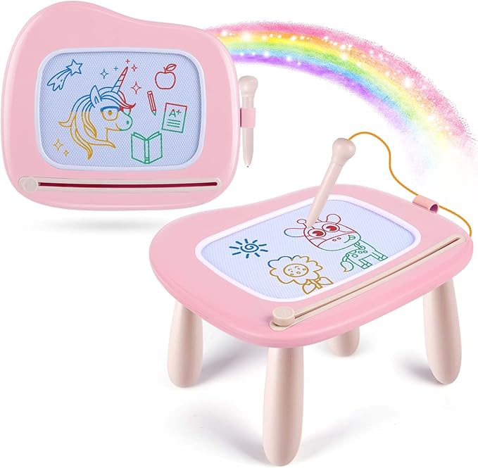 Smasiagon Magnetic Drawing Board for Kids- Girls Toys for Toddler 1-3 - Portable Doodle Board Educational Toys for Ages 2-4 - Birthday Easter Valentines Day Gift(Pink