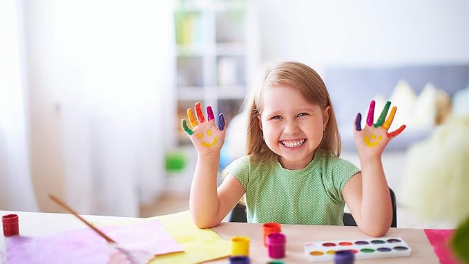 Pack of 24 Watercolor Paint - 12 Washable Paint Palettes (2oz/each) - Water Color Paint Sets for Kids - Ideal for Art Projects, School, Classrooms, and Home - Vibrant Colors and Easy Clean-Up