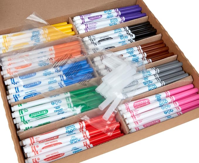 Crayola Ultra Clean Washable Markers Classpack (200 Count), Bulk Markers for Classrooms, School Supplies for Kids, 10 Colors