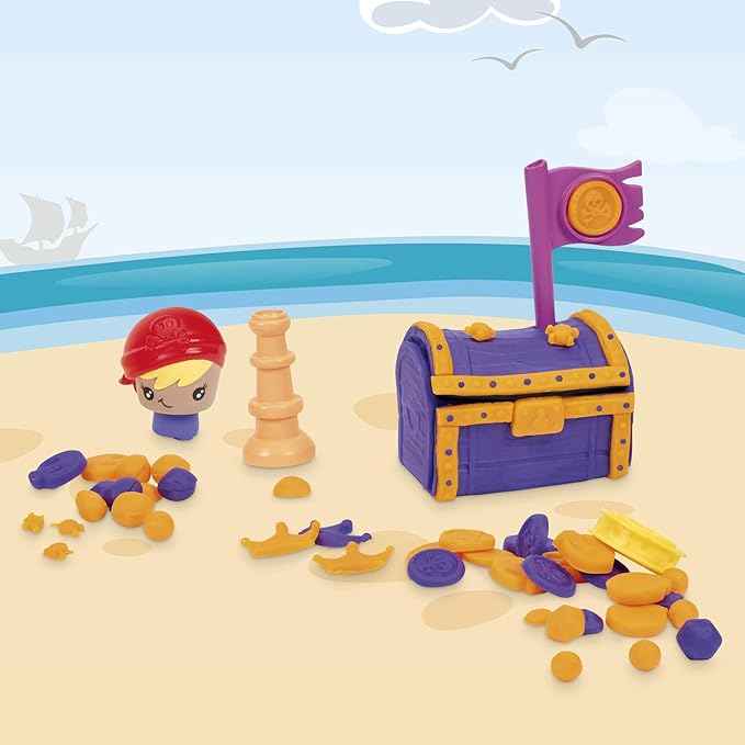 Play-Doh Builder Treasure Chest Toy Building Kit for Kids 5 Years and Up with 3 Non-Toxic Cans - Easy to Build DIY Craft Set