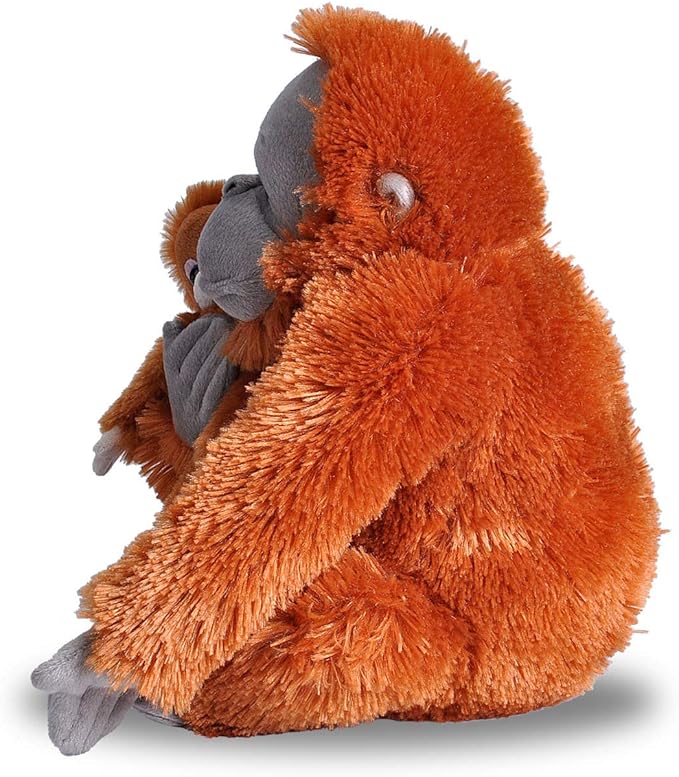 Wild Republic Mom & Baby Orangutan Plush, Stuffed Animal, Plush Toy, Gifts for Kids, Zoo Animals, 12"