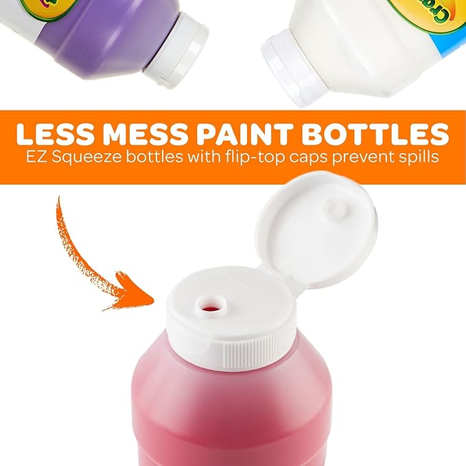 Crayola Yellow Washable Paint, Kids Painting Supplies, Paint Bottle, 16oz (54-2016-034), Pint