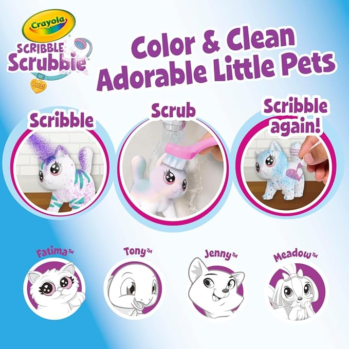 Crayola Scribble Scrubbie Pets Spray Boutique, Airbrush Art Set for Kids, Toddler Animal Toys, Gifts for Girls & Boys, 3+