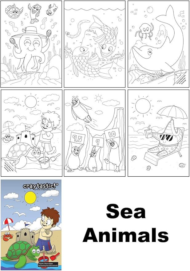 Craytastic! (48 Bulk Coloring Sets with 48 Crayon Packs (4 Crayons Each) + 48 Coloring Book Variety Pack (Dino, Ocean, Animal, Sports) - Party Favors, Restaurants, School, Camp