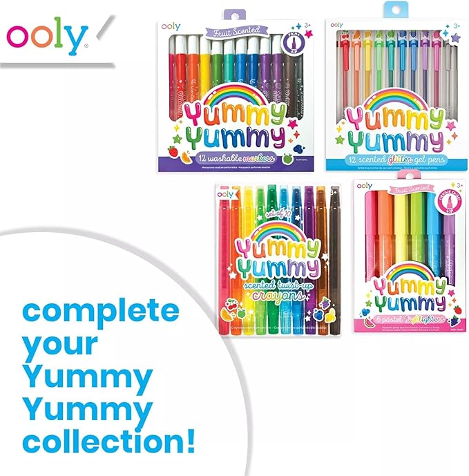 Ooly Yummy Yummy Scented Washable Markers Set of 12 - Scented Markers in 12 Classic Colors