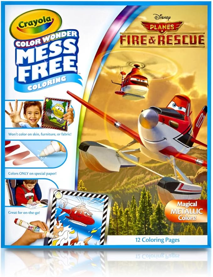 Crayola Planes Fire and Rescue Color Wonder Refill, 12 Mess Free Coloring Pages, Gift for Kids