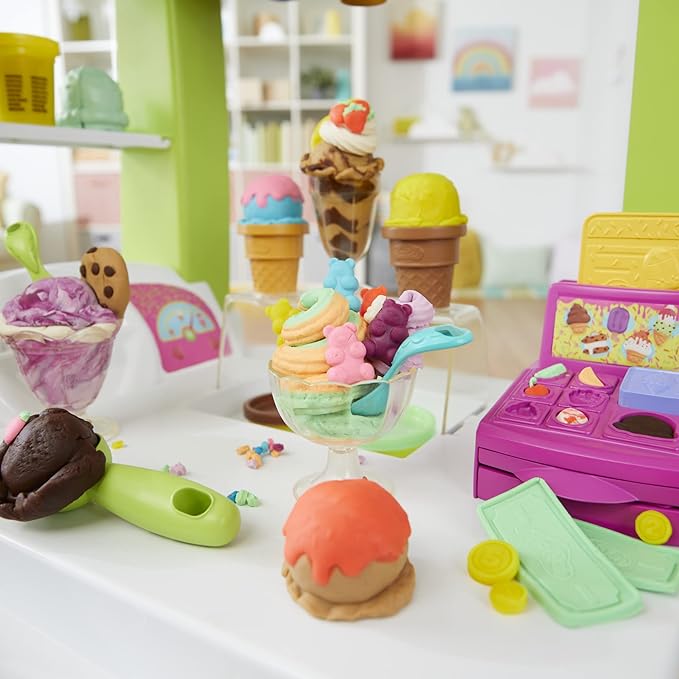 Play-Doh Kitchen Creations Ultimate Ice Cream Truck Toy Playset, Food Truck Toys for Kids, 27 Accessories, 12 Cans, Preschool Toys for 3 Year Old Girls & Boys and Up, Non-Toxic