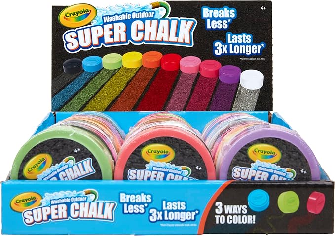 Crayola Washable Outdoor Super Chalk Tray, 30 Count