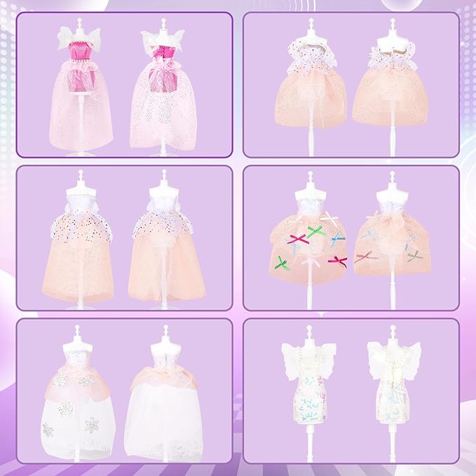deAO Fashion Designer Kit for Girls,400+PCS Fashion Design Crafts with 6 Mannequins,Arts and Crafts Kit- DIY Sewing Kit for Kids 8-12,Gifts for Girls