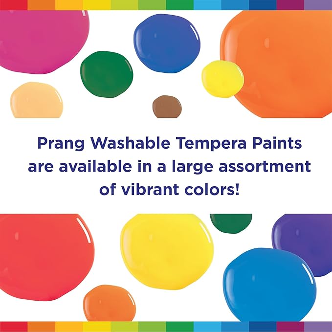 Prang Washable Tempera Paint, Assorted Colors, 16 Oz., 12 Count
