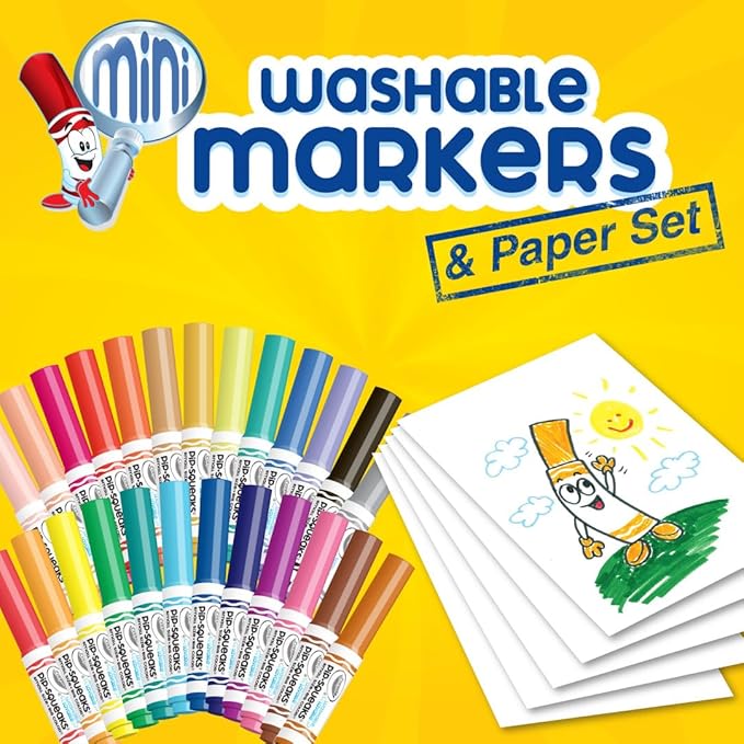 Crayola Pip Squeaks Marker Set (65ct), Mini Washable Markers for Kids, Markers for Coloring Books, Kids Travel Activity, Coloring Gifts, 4+