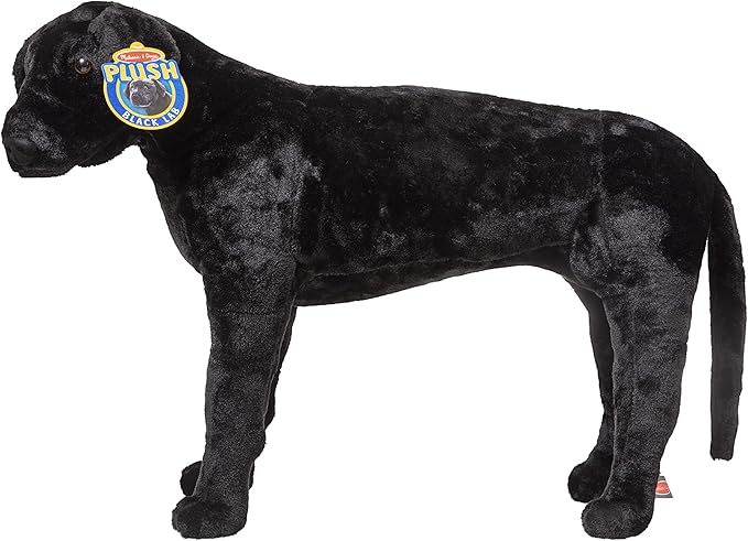Melissa & Doug Giant Black Lab - Lifelike Stuffed Animal Dog (over 2 feet tall), Soft Polyester Fabric, Beautiful Black Lab Markings, Handcrafted, 77.47 cm H x 49.53 cm W x 24.13 cm L