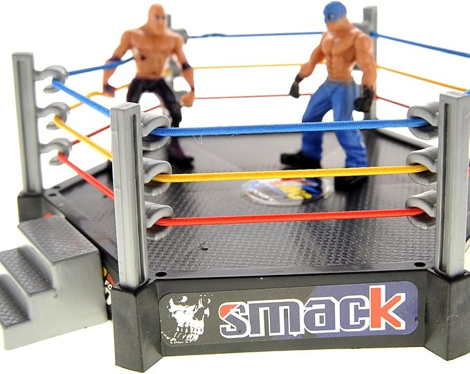 PowerTRC 32 Pcs Wrestling Toys for Kids, Wrestler Play Set with 2 Wrestle Rings Style, 12 Super Wrestlers, Many Realistic Accessories, Toy Figures Cake Topper Birthday Party Decoration Play Set Gift