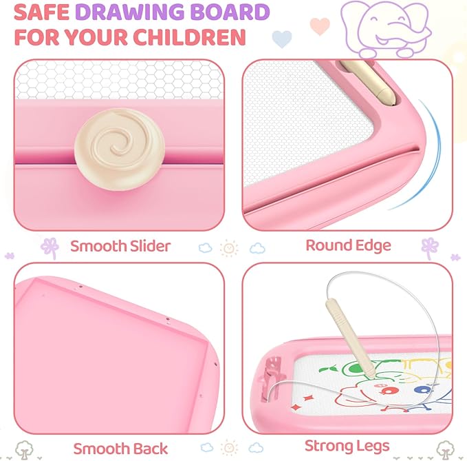 Officygnet Toddler Toys for 1 2 3 Year Old Girls, 2 Pack Magnetic Drawing Board for Kids, Doodle Board for Toddler 1-2 & 2-3, Learning Toys for Toddler Age 1-3, Christmas Birthday Gifts for Baby Girls