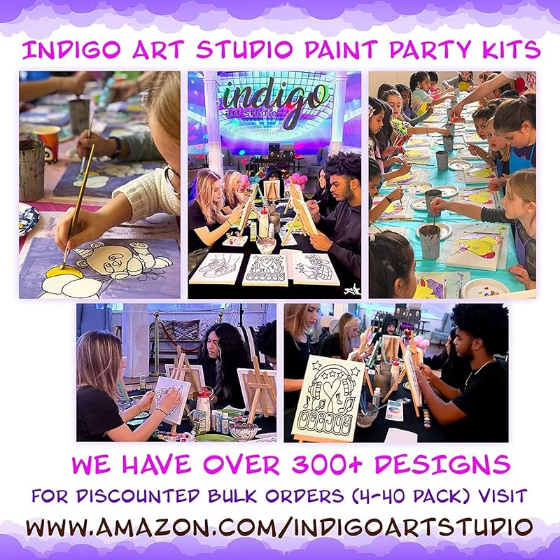 Indigo Art Studio Pre Drawn Canvas Paint Kit for Adults Kids Couples | Stenciled | Sneakers Air Jordan Retro | DIY Birthday Gift & Sip and Paint With Twist Party Favor (Sneakers #4) (11x14 Inches)