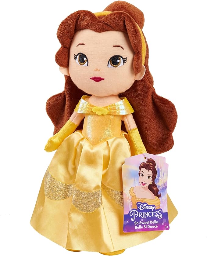 Disney Princess So Sweet 12-Inch Plush Belle in Yellow Dress, Beauty and the Beast, Kids Toys for Ages 3 Up by Just Play