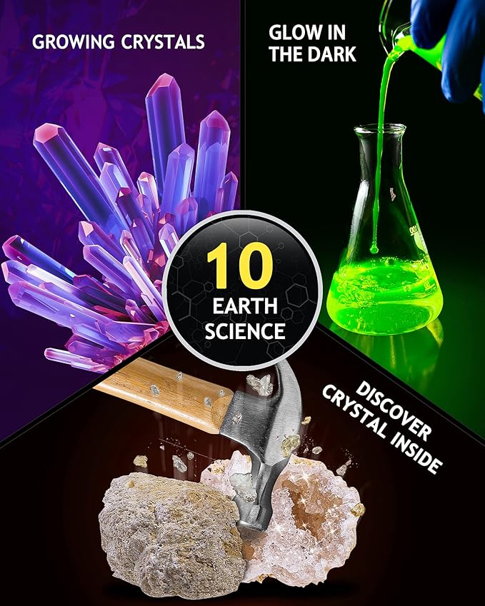 Japace STEM Science Experiment Kits for Kids - Science Learning Toy Gifts for Boys and Girls, 4-in-1 Projects: Earth Science, Chemistry Lab, Magic Tricks, and Physics, with 105 Hands-on Activities