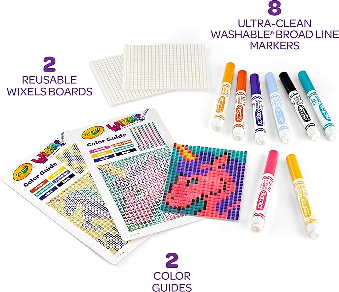 Crayola Wixels Unicorn Activity Kit, Pixel Art Coloring Set, Animal Coloring, Arts & Crafts, Gift for Kids, Ages 6, 7, 8