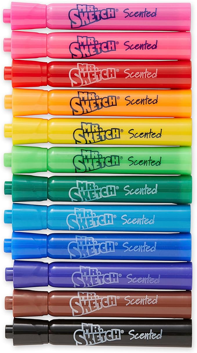 Mr. Sketch Scented Markers, Chisel Tip Marker, Assorted Colors, 12 Count