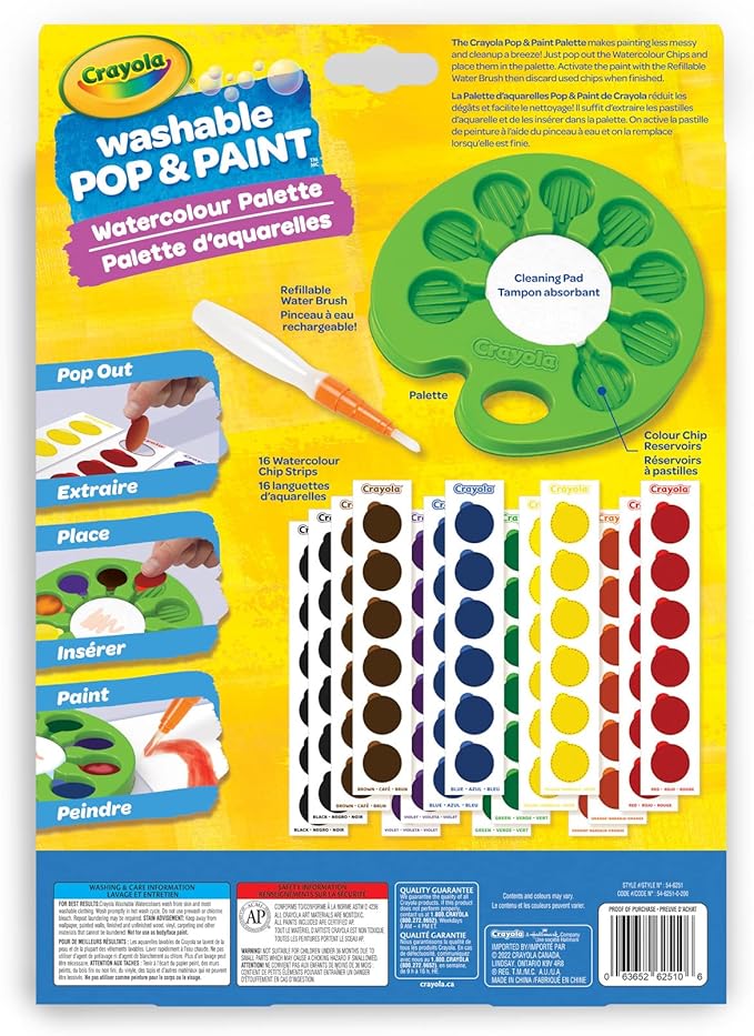 CRAYOLA Washable Pop & Paint Watercolour Palette
