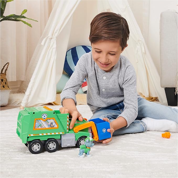 Paw Patrol, Rocky’s Reuse It Deluxe Truck with Collectible Toy Figure and 3 Tools, for Kids Aged 3 and up