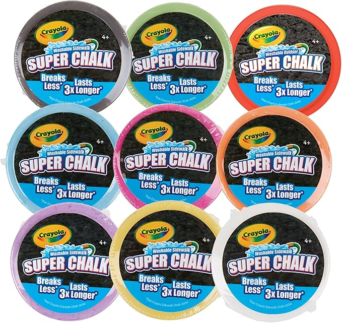 Crayola Washable Outdoor Super Chalk Tray, 30 Count