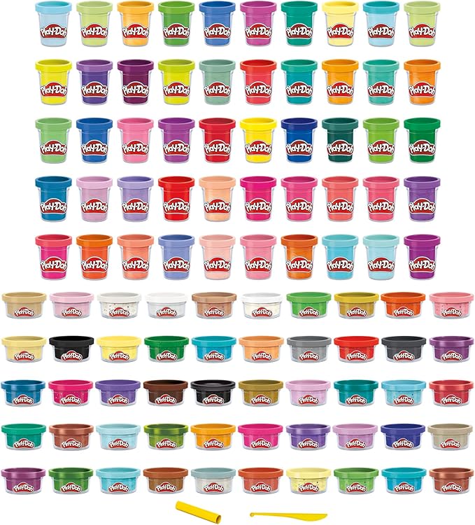 Play-Doh Wow 100 Bulk Modeling Compound Variety Pack, 100 Cans Including Sparkle, Super Shimmer, Metallic and Confetti, Back to School Gifts & Prizes, Preschool Toys, Ages 3+