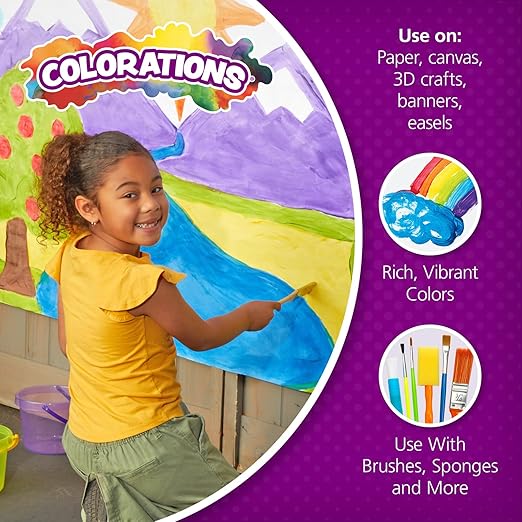 Colorations Simply Washable Tempera Paint, Fluorescent Neon Red - 16 oz.