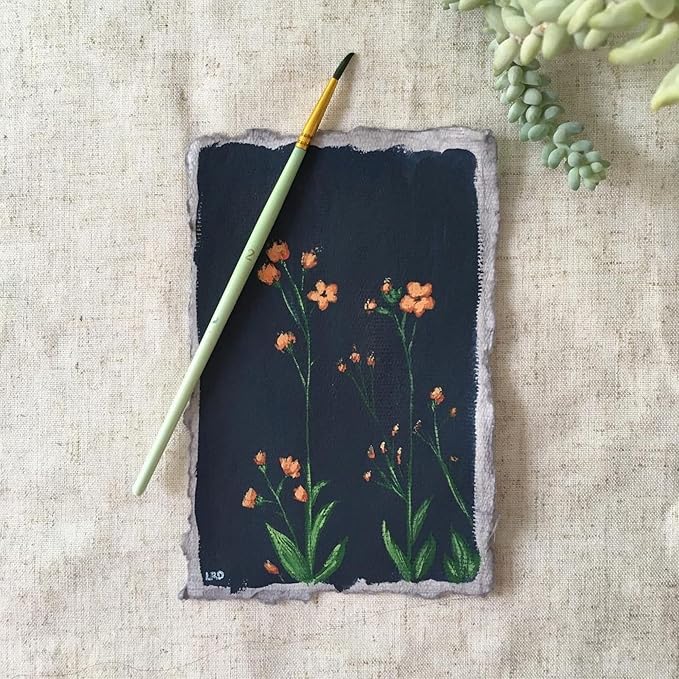 LEATHER VILLAGE Watercolor Paper - 8 X 6 inches, 50 Sheets - Mixed Media Watercolor Paper - 150 GSM Thick Deckle Edge Virgin Cotton Handmade Paper - Grey Toned