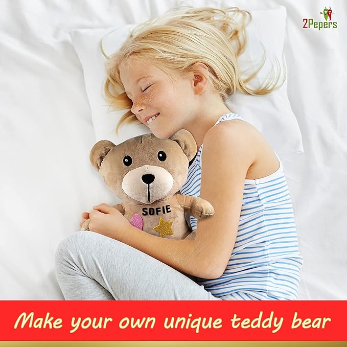Make Your Own Teddy Bear Plush Pillow Gifts for Girls, DIY Kids Crafts 3 4 5 6 7 Years Old, Best Girls Toys Gifts for Kids, Arts and Crafts for Girls