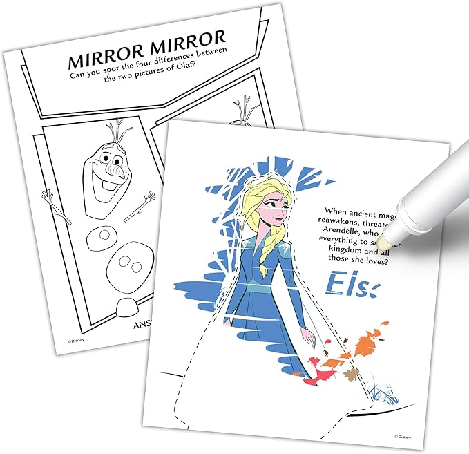 Disney Frozen 2 Anna and Elsa 20 Page Imagine Ink Magic Pictures and 1 Mess-Free Marker 45811 Bendon