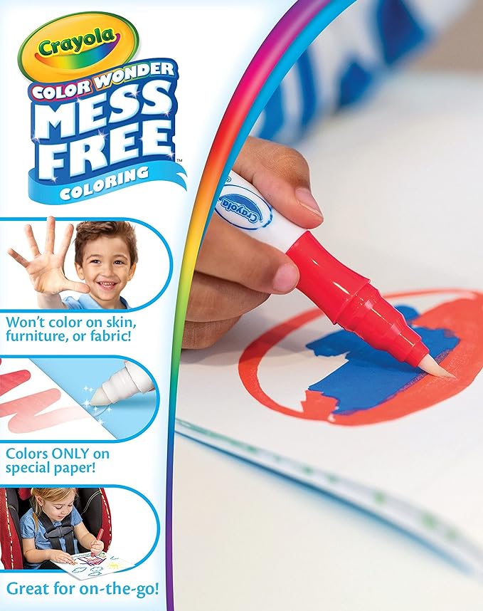 Crayola Color Wonder Paintbrush Pens & Paper, Mess Free Coloring for Toddlers, Painting Set, Toddler Arts & Crafts, Kids Gift