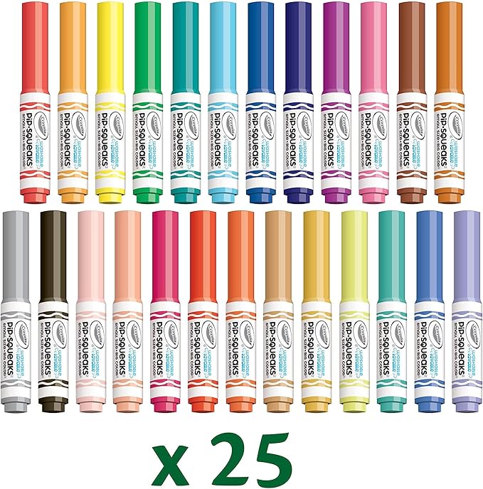 Crayola Pip Squeaks Marker Set (65ct), Mini Washable Markers for Kids, Markers for Coloring Books, Kids Travel Activity, Coloring Gifts, 4+