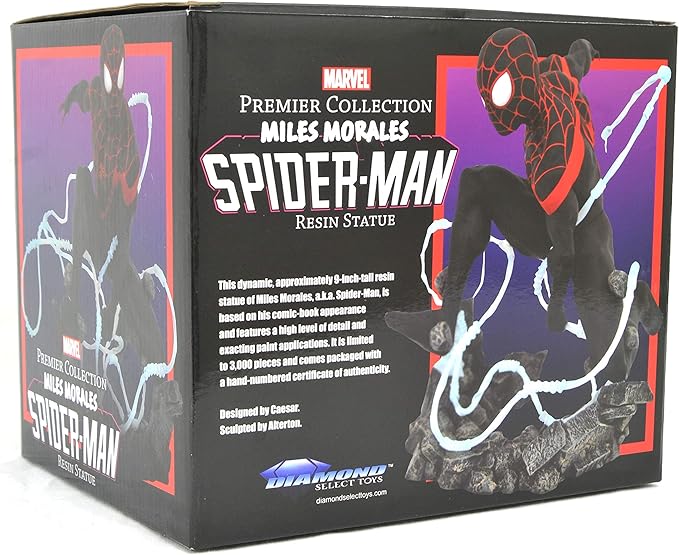 Marvel Premier Collection: Mile Morales Spider-Man Statue, Multicolor, 9 inches